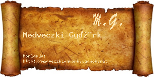 Medveczki Györk névjegykártya